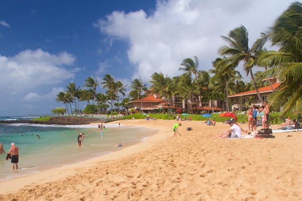 Koloa showing a beach and general coastal views
