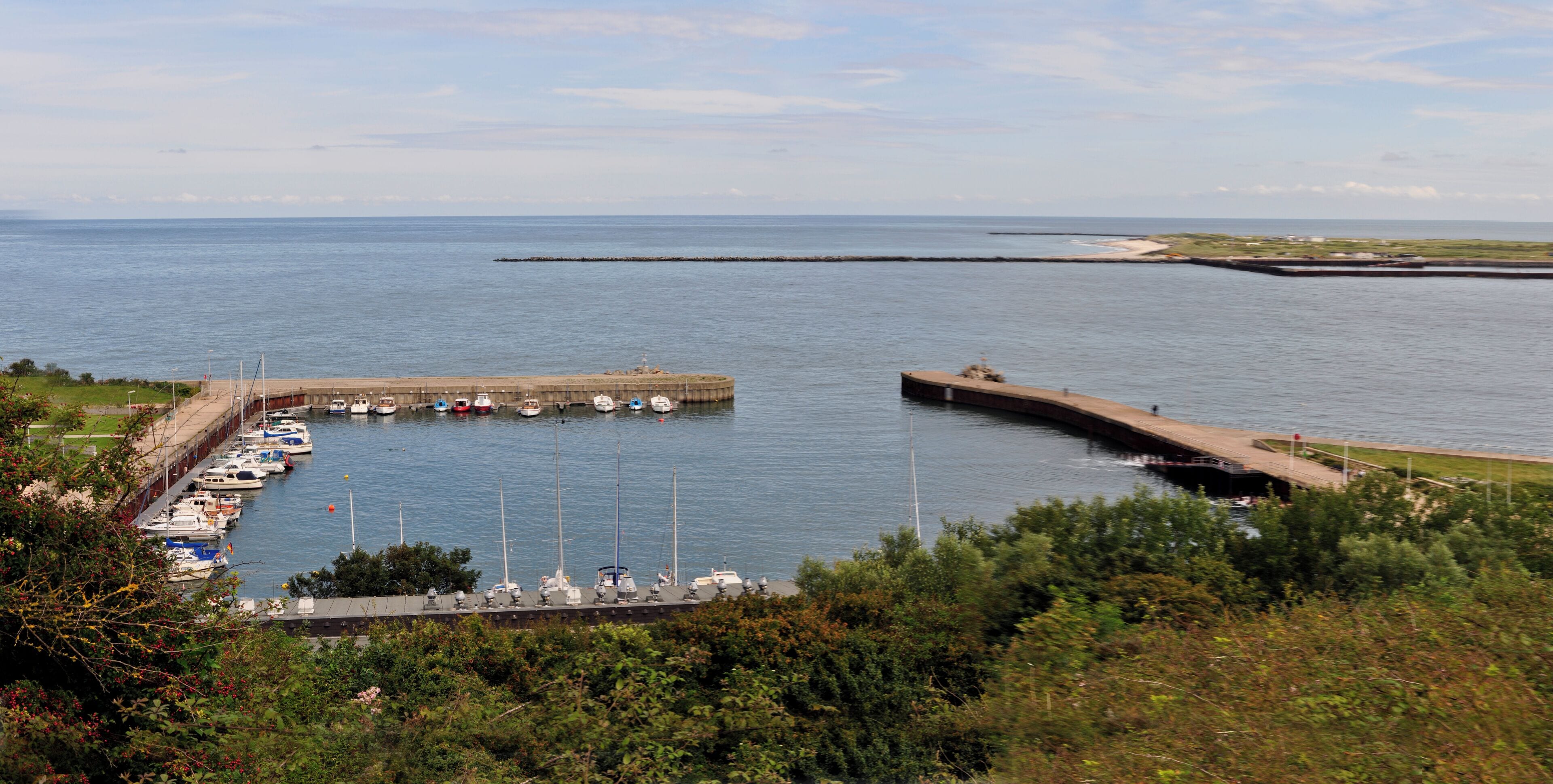Nordosthafen und Düne, Blick vom Millstätter Weg, Oberland, Helgoland, Schleswig-Holstein, Deutschland