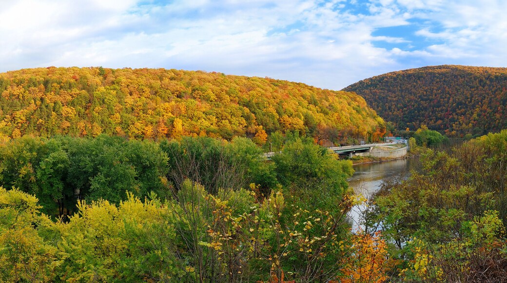 Delaware Water Gap panorama in Autumn