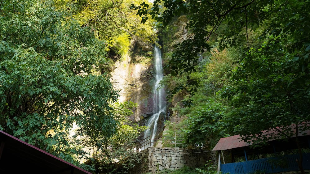 View of the waterfall in Makhuntseti, Adjara, Georgia