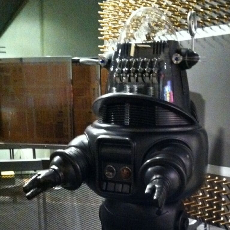 Robbie the Robot, star of Forbidden Planet and multiple other films and TV shows, at the Intel Museum at the Jones Farm Conference Center.