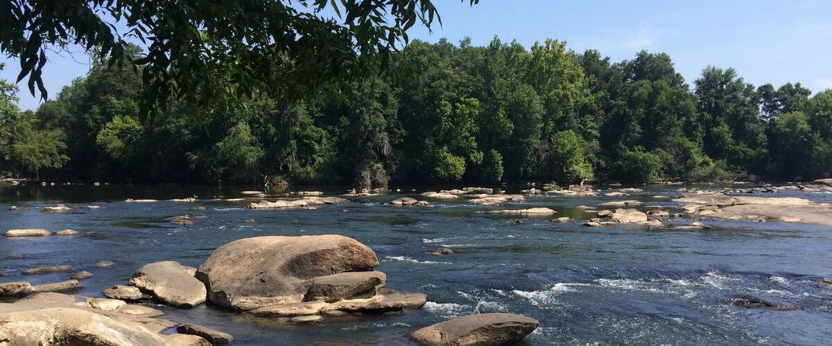 On Riverwalk trail-three rivers greenway