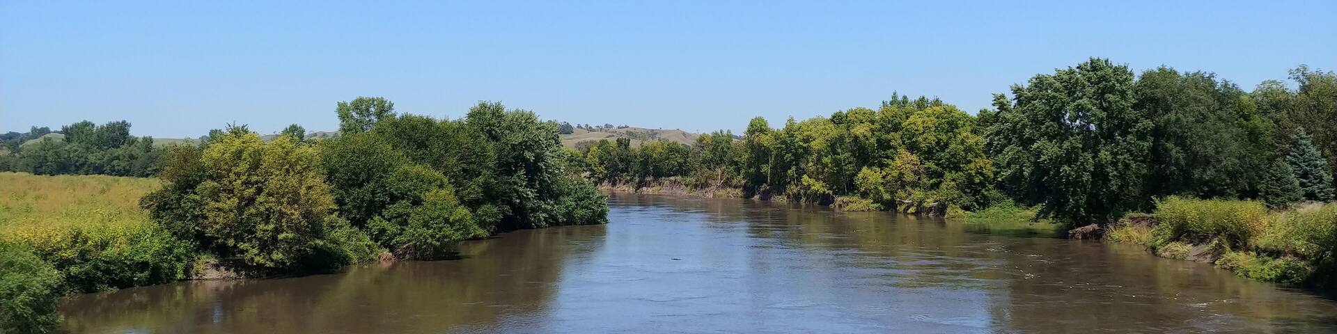 The river was at flood stage summer 2019.