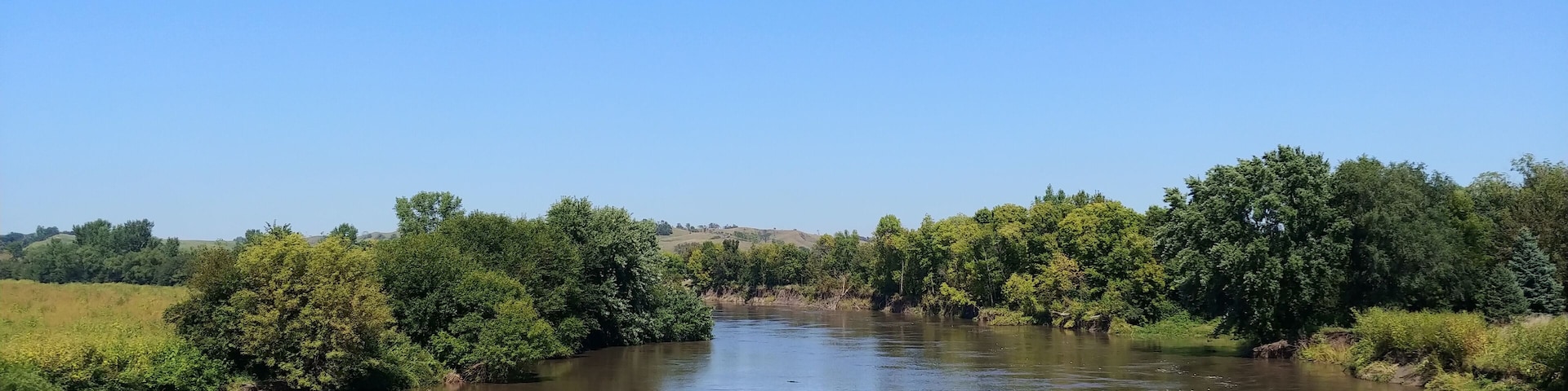 The river was at flood stage summer 2019.