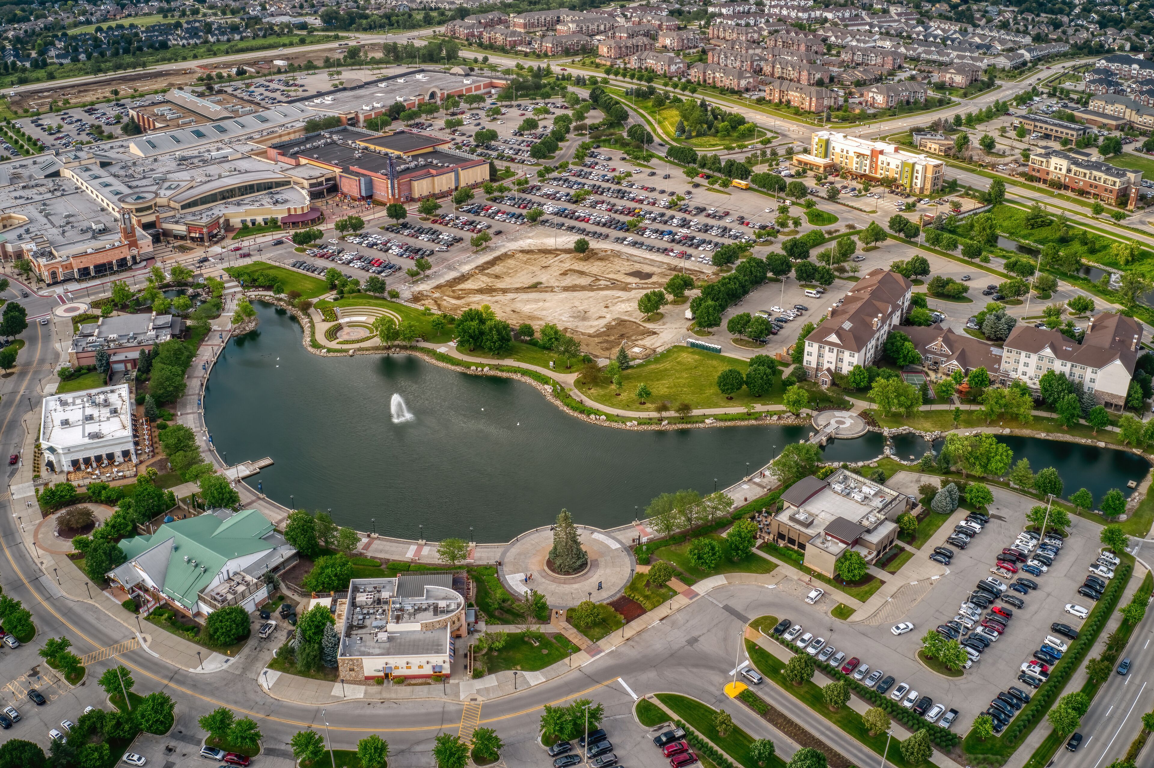 Aerial View of the Iowa Suburb of West Des Moine