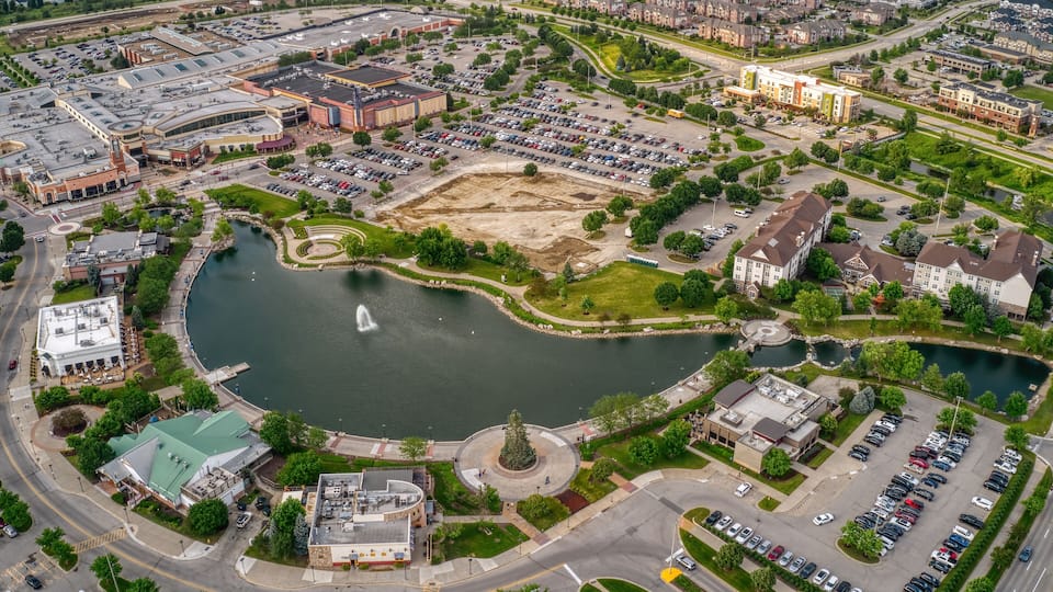 Aerial View of the Iowa Suburb of West Des Moine
