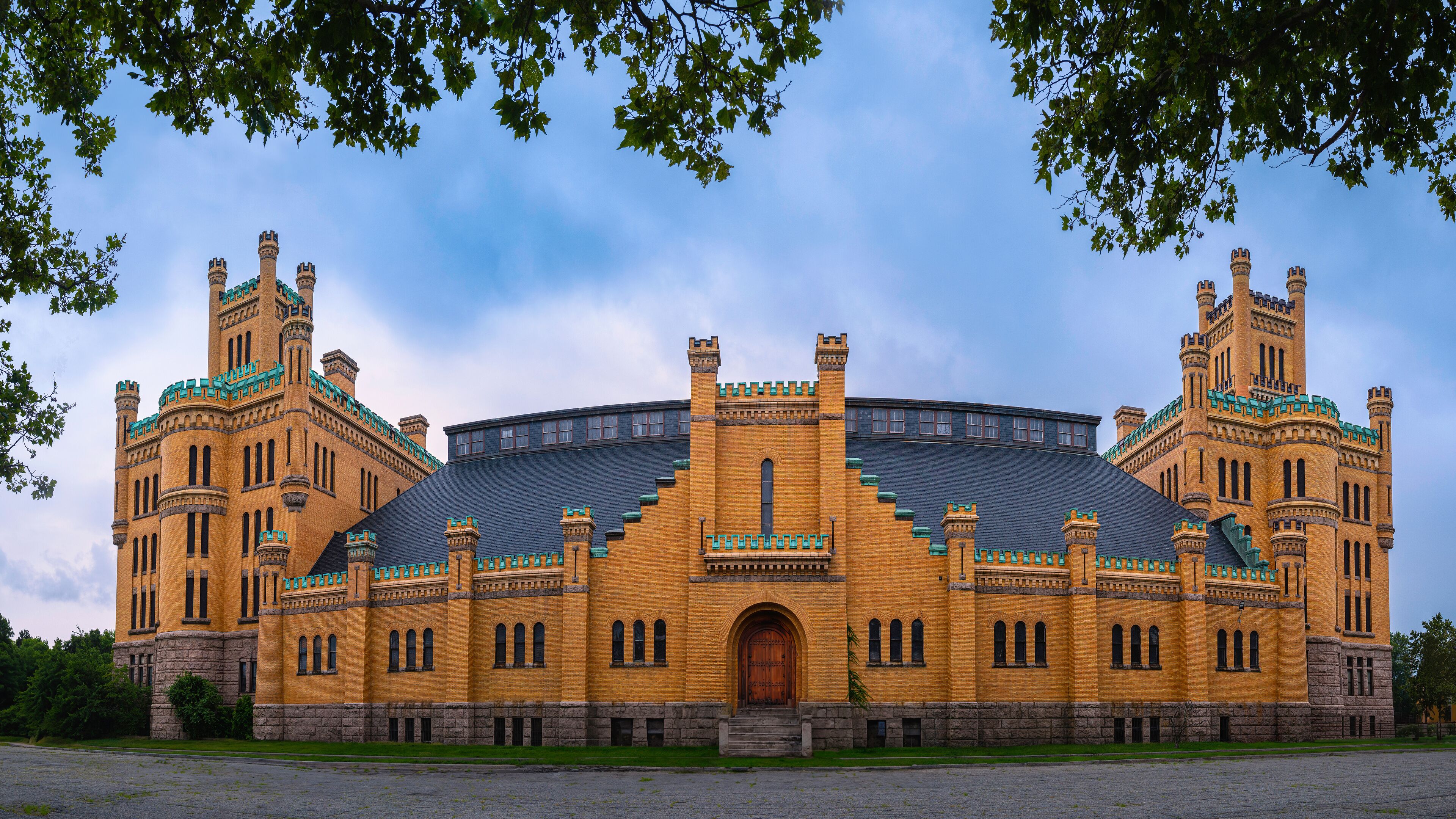 The historic landmark building Cranston Street Armory in Providence, Rhode Island
