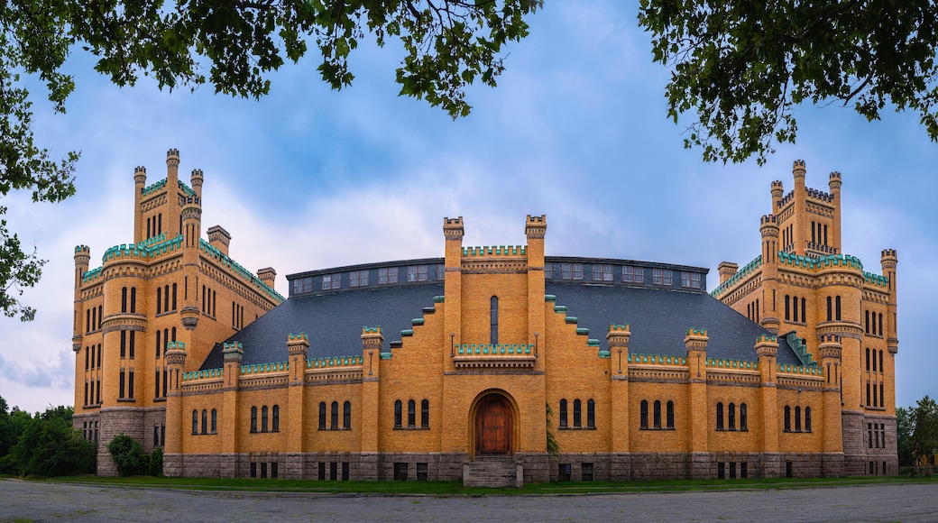 The historic landmark building Cranston Street Armory in Providence, Rhode Island