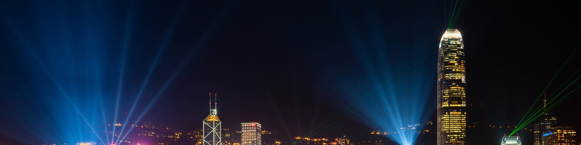 Hong Kong SAR showing a city, night scenes and landscape views