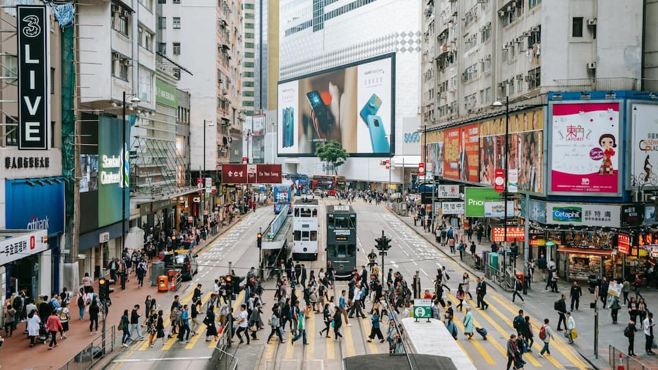 Hong Kong SAR which includes central business district, street scenes and a city