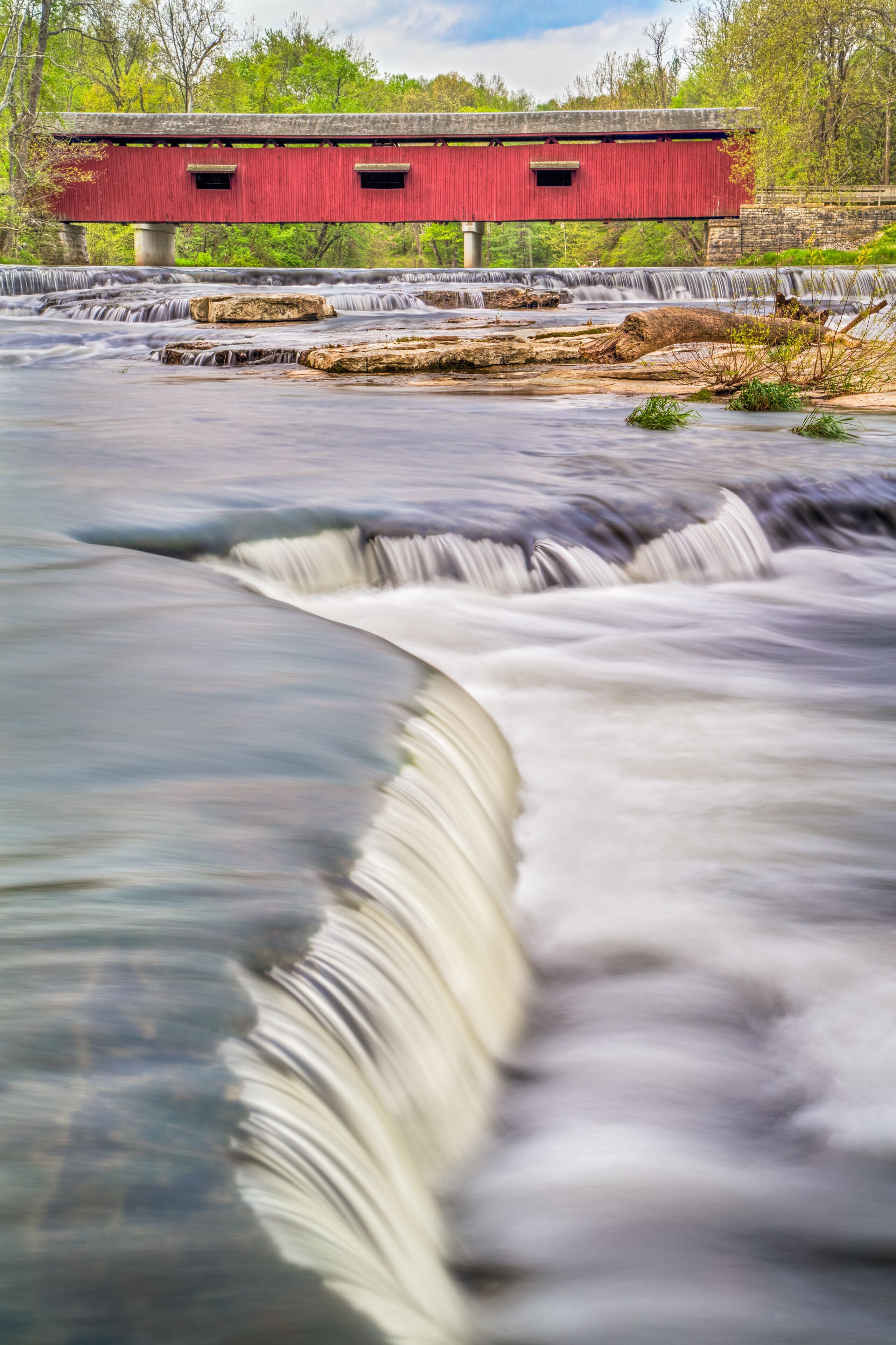 Cataract Covered Bridge and Whitewater