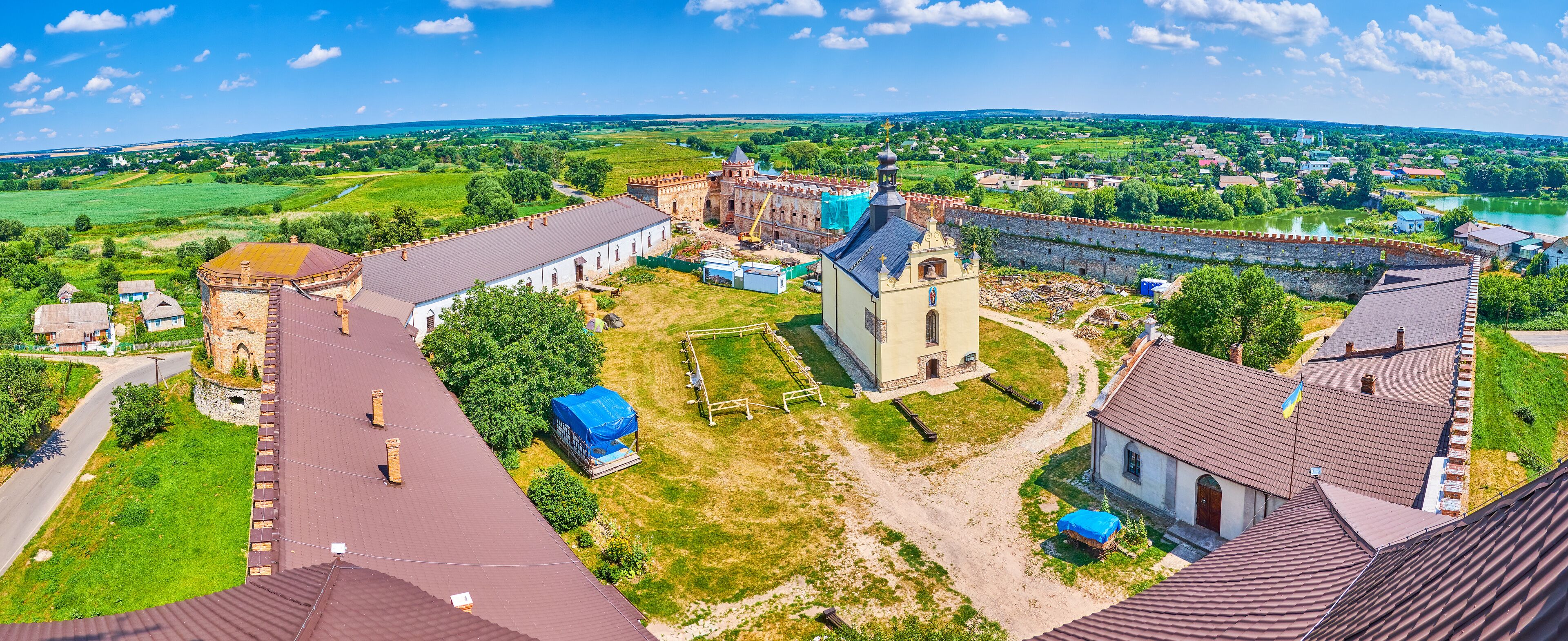 Panorama of Medzhybizh Castle from the top, Ukraine