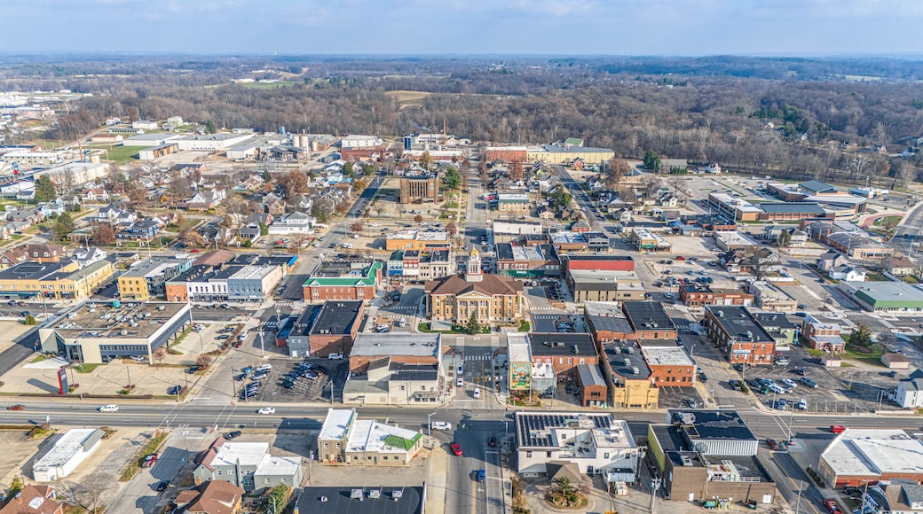 Historic Downtown Jasper, Indiana during Christmas.