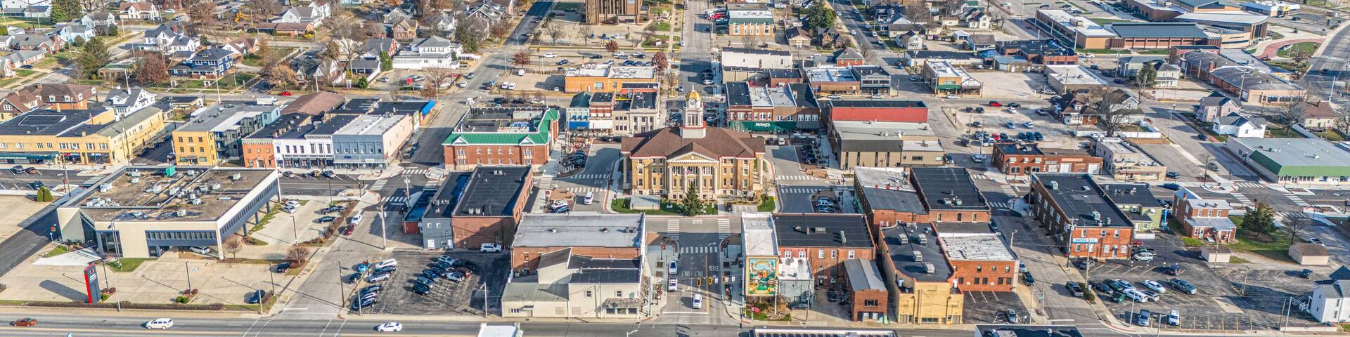 Historic Downtown Jasper, Indiana during Christmas.
