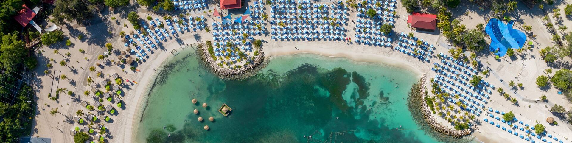 Aerial view of Labadee beach, Cap-Haitien, Haiti.