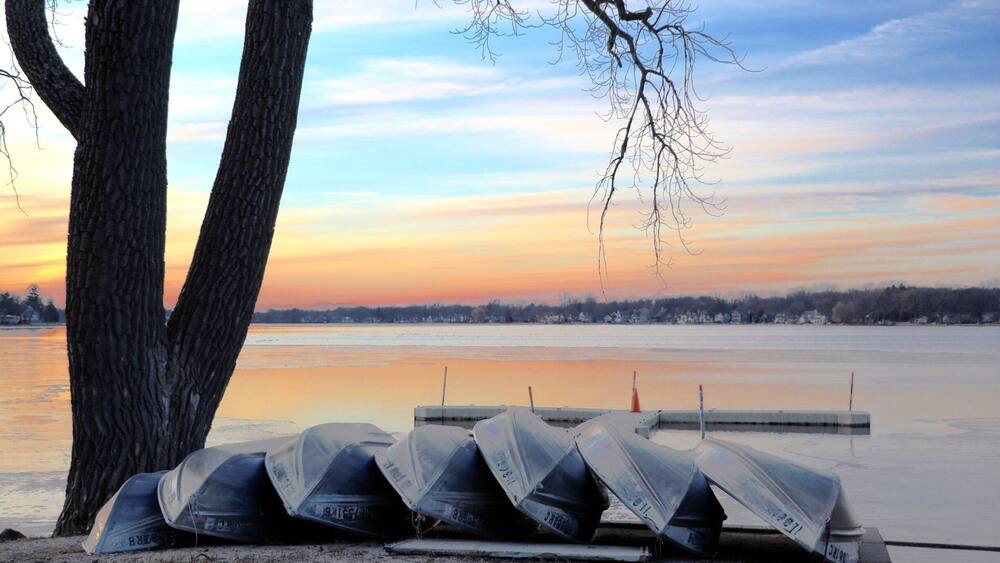 Getting ready for Spring. Ice is melting and boats are ready to go. Crystal Lake, IL. #BvSSpring