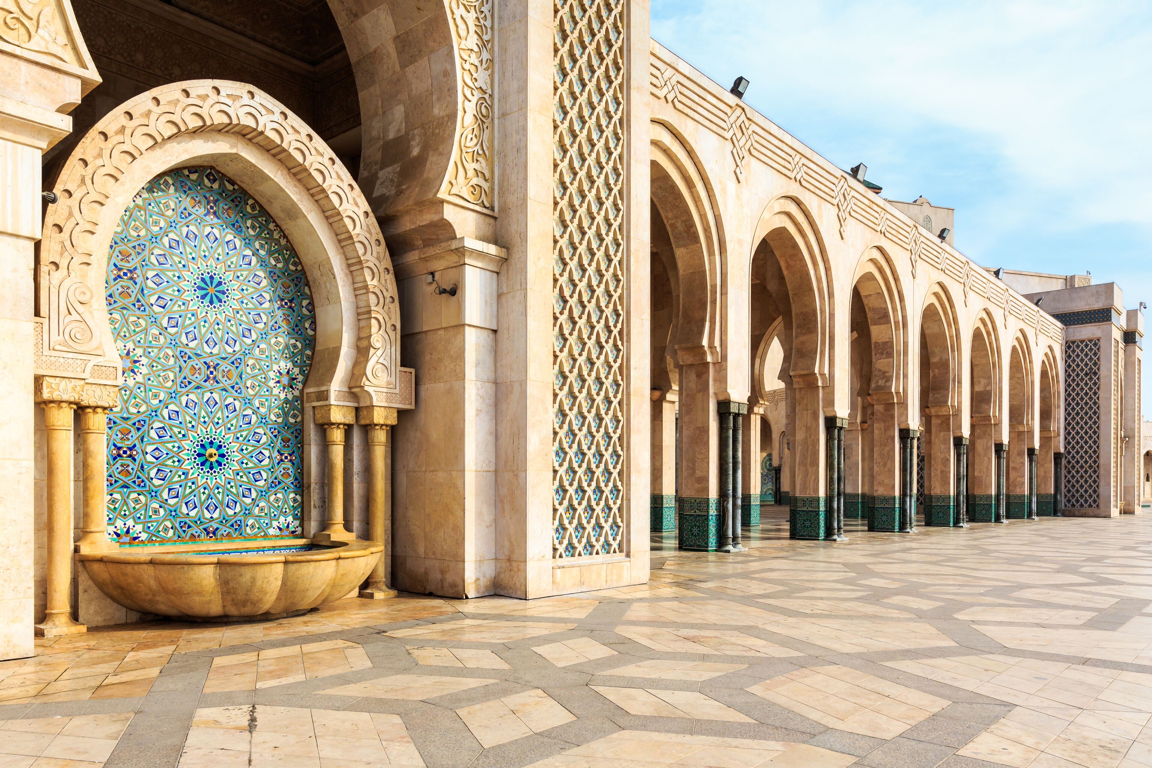 Fountain at the mosque Hassan second, Casablanca, Morocco