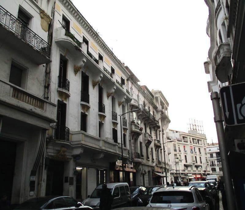 Downtown Casablanca, I think we were near Mohammed V Boulevard, which slices through the city from its center, down to the waterfront.

https://davenotravels.blog