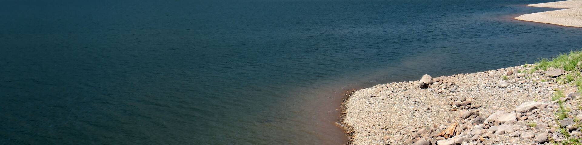 spectacular vallecito reservoir and surrounding mountain peaks on a sunny summer day in the san juan national forest, near durango, colorado