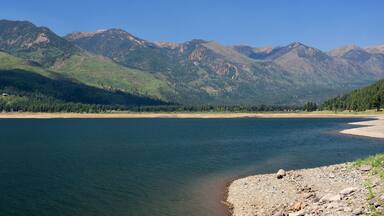 spectacular vallecito reservoir and surrounding mountain peaks on a sunny summer day in the san juan national forest, near durango, colorado