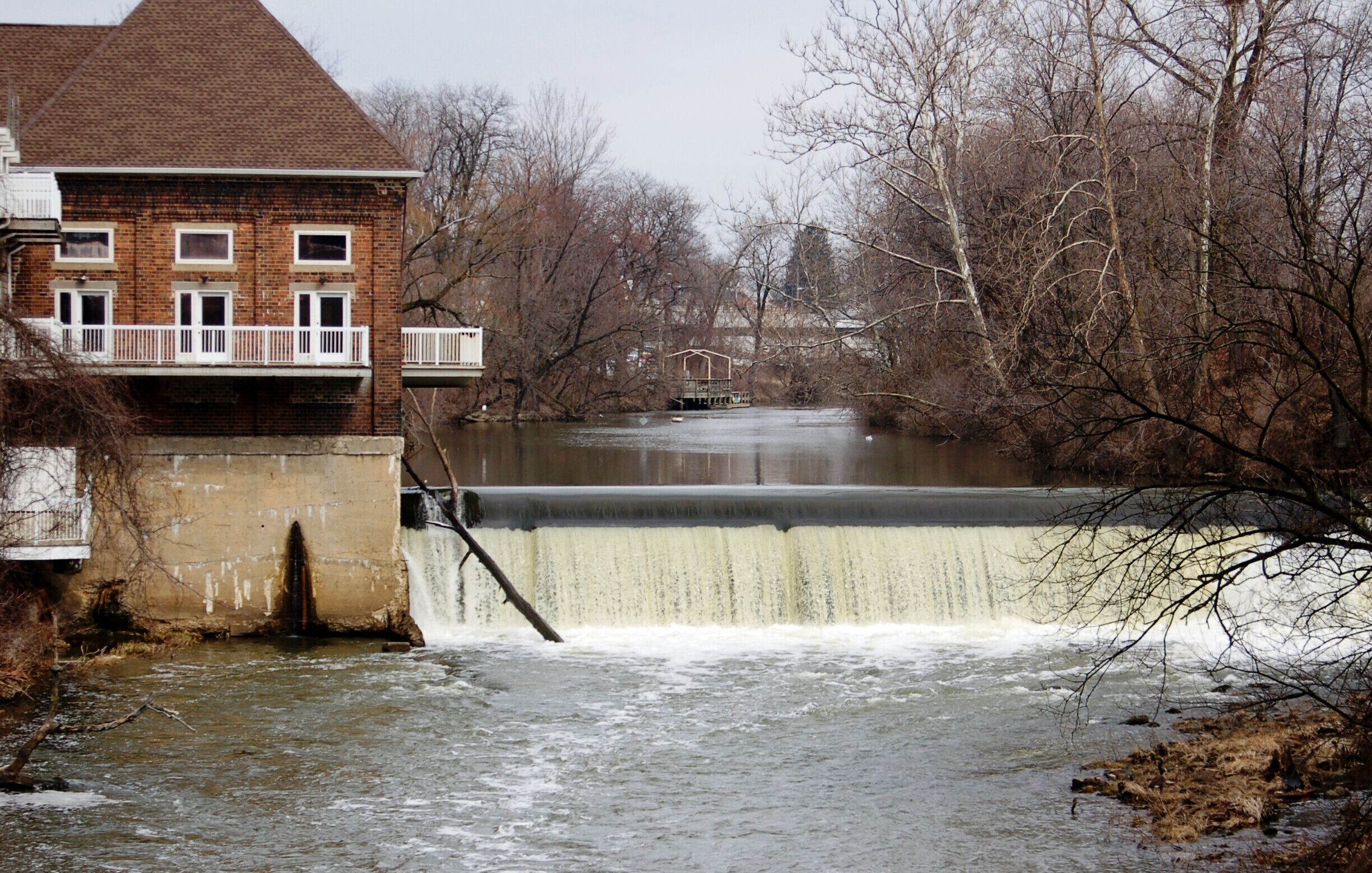 Burntwood Tavern (old powerhouse dam BEFORE the dam was removed) March 2013 by Richard Geul III.