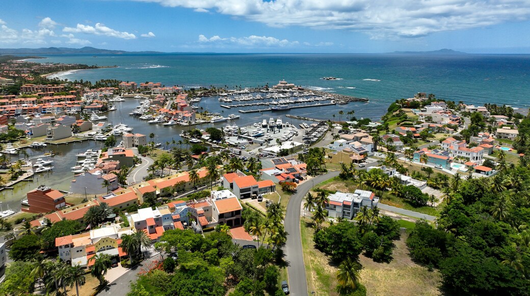 Aerial Vantage of Harbour View and Yacht Marina in the southern community of Palmas del Mar, Humacao, Puerto Rico