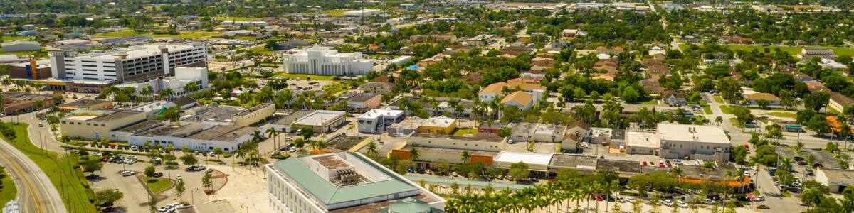 Aerial shot of Downtown Homestead Miami Dade Florida