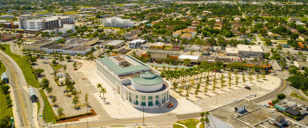 Aerial shot of Downtown Homestead Miami Dade Florida