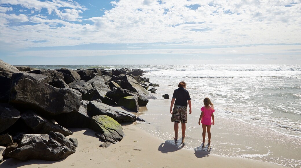 Children walking on beach, Beach Haven, New Jersey, USA