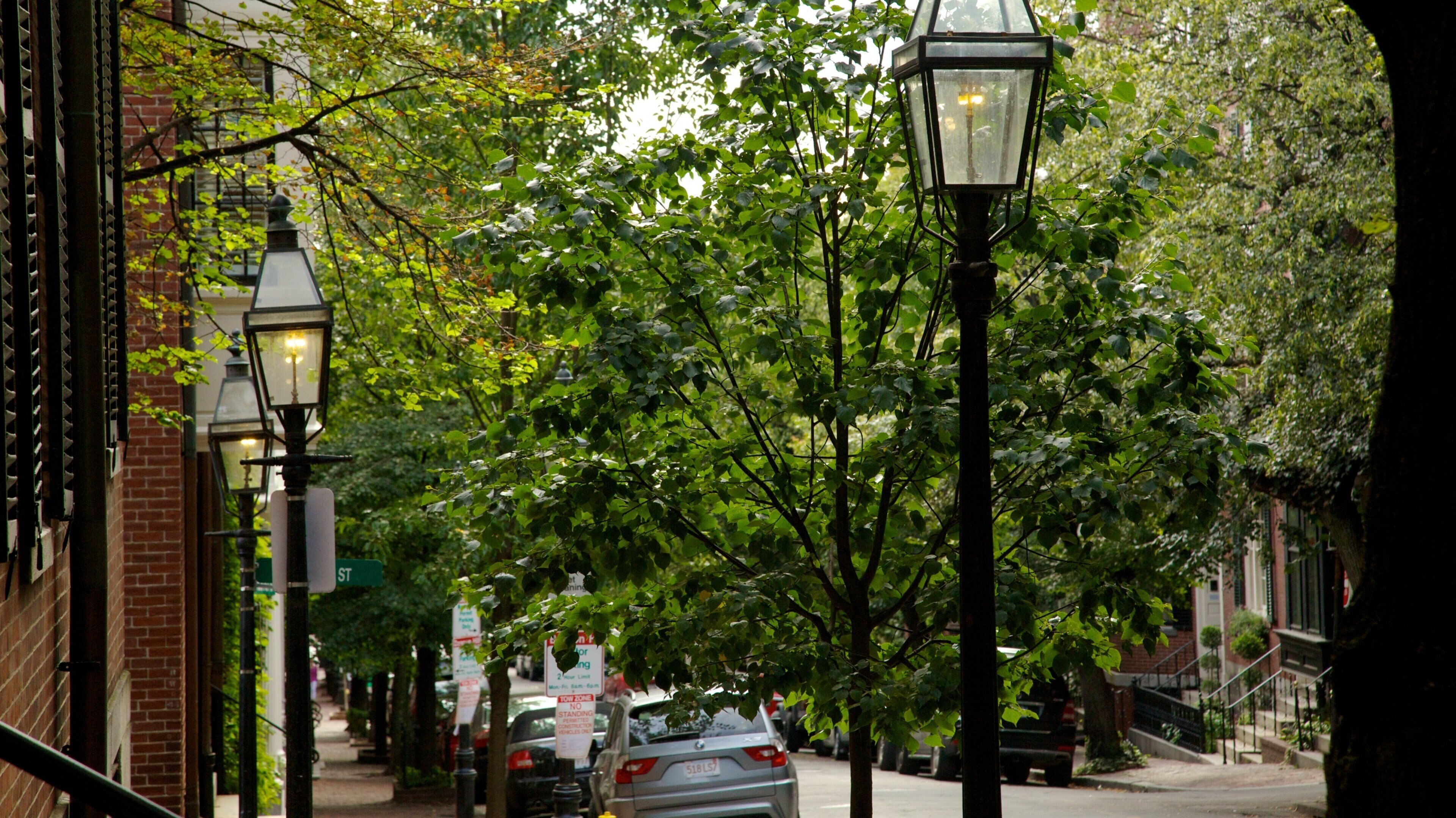 Beacon Hill which includes street scenes and a city