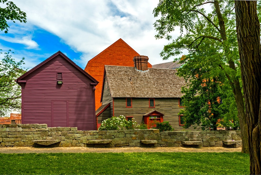The Salem Witch Trials Memorial, a memorial in Salem, MA,   was built for the 300th anniversary of the Salem Witch Trials