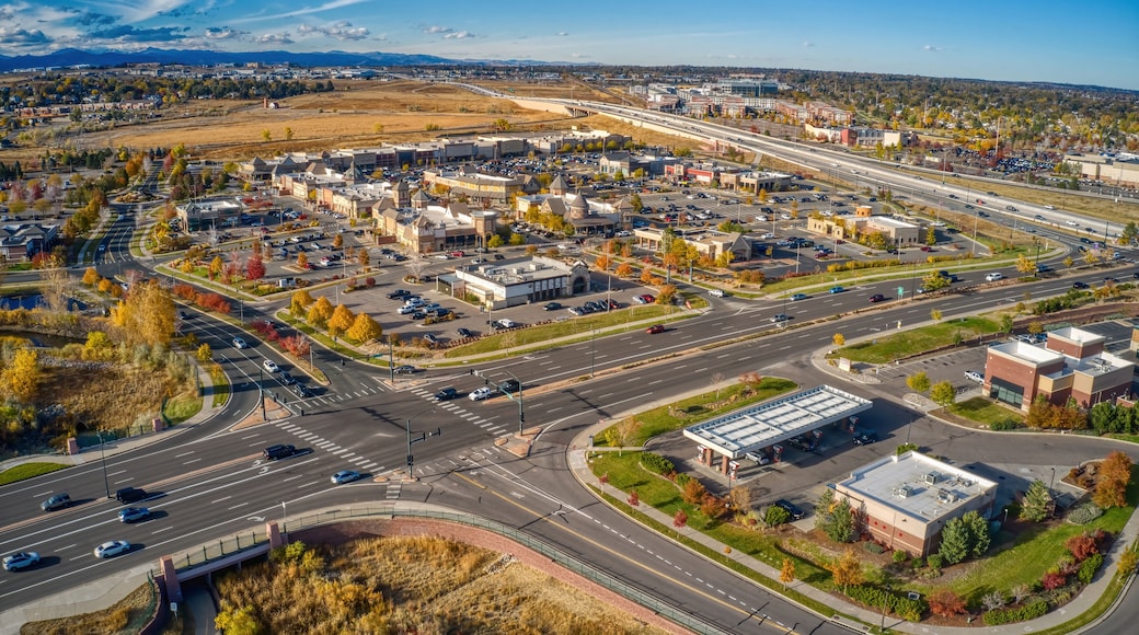 Aerial View of a Business District in Westminster, Colorado during Autumn