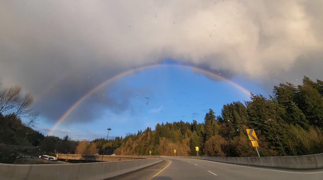 Double rainbow during my drive home from HQ at exit 18 off I-90 near the Issaquah highlands #LifeAtExpedia