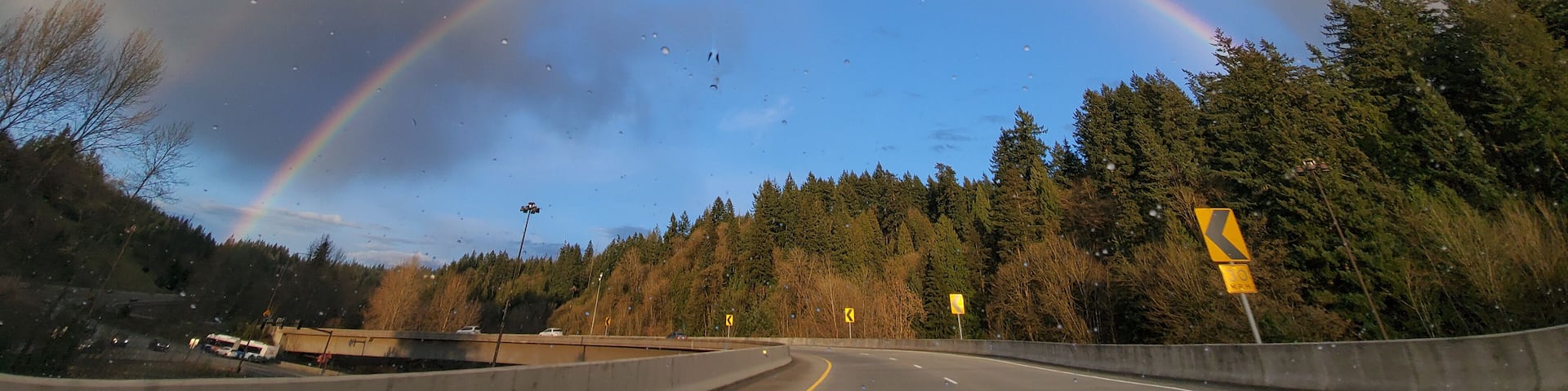 Double rainbow during my drive home from HQ at exit 18 off I-90 near the Issaquah highlands #LifeAtExpedia