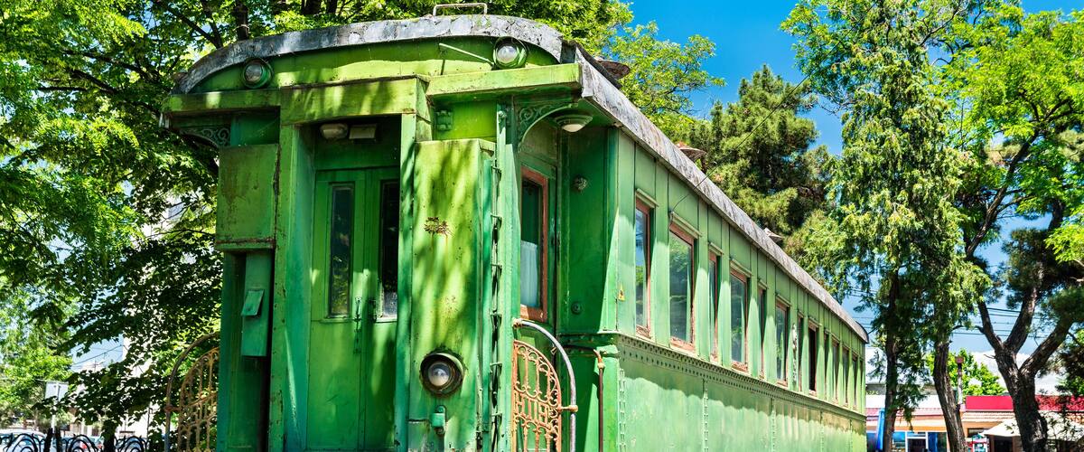 Personal green railroad car of Joseph Stalin in his birthplace Gori, Georgia