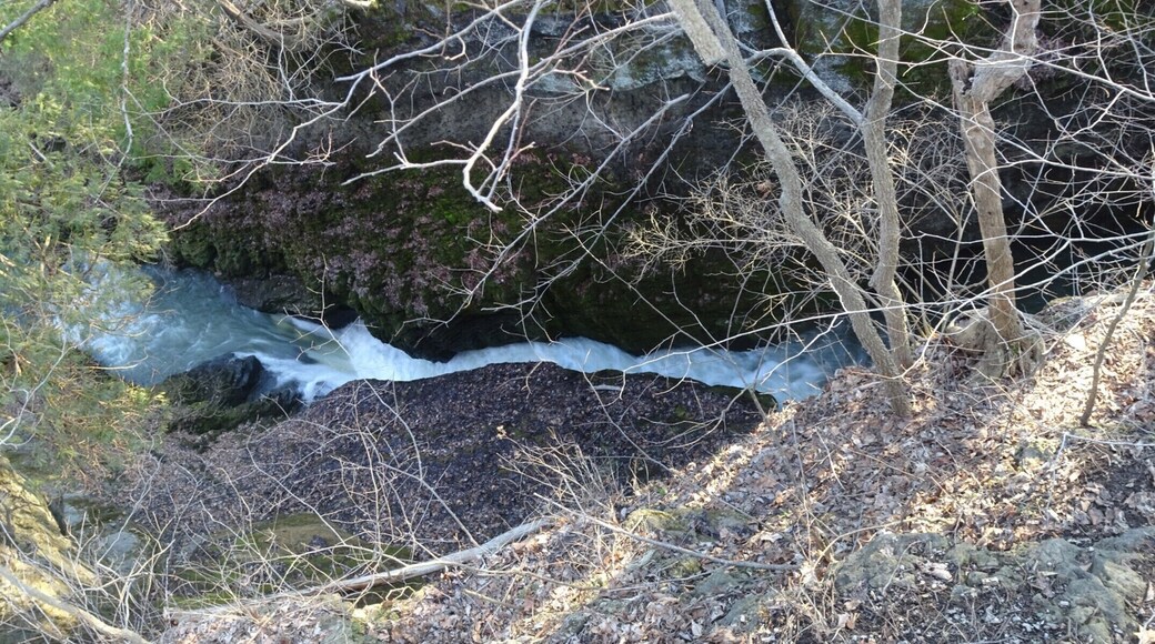 The Little Miami National Scenic River coursing through Clfton Gorge.
The river narrows at many points throughout the gorge and at different points in history, various mills harnessed the water's power.