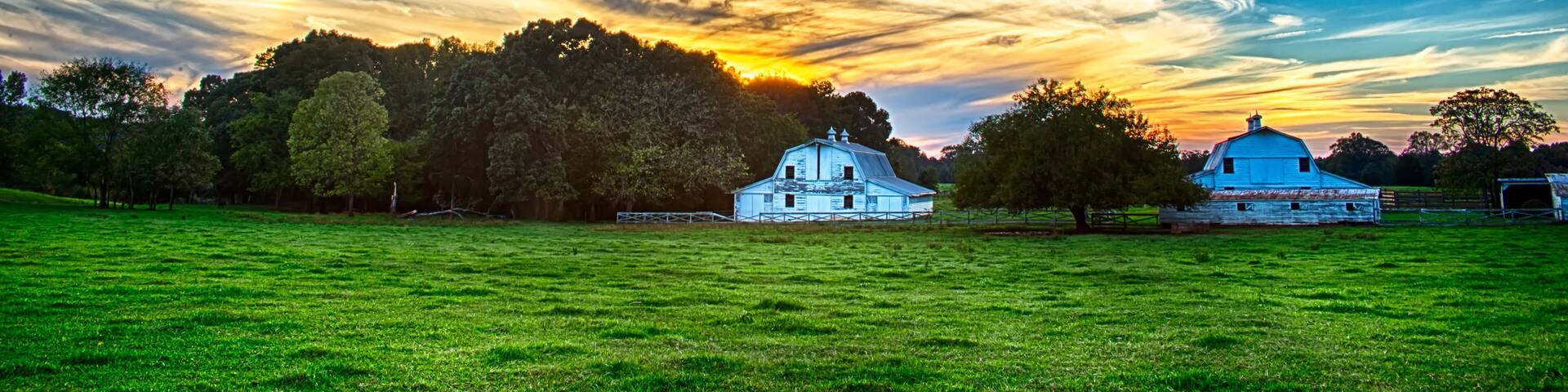 farmland at sunset in york south carolina