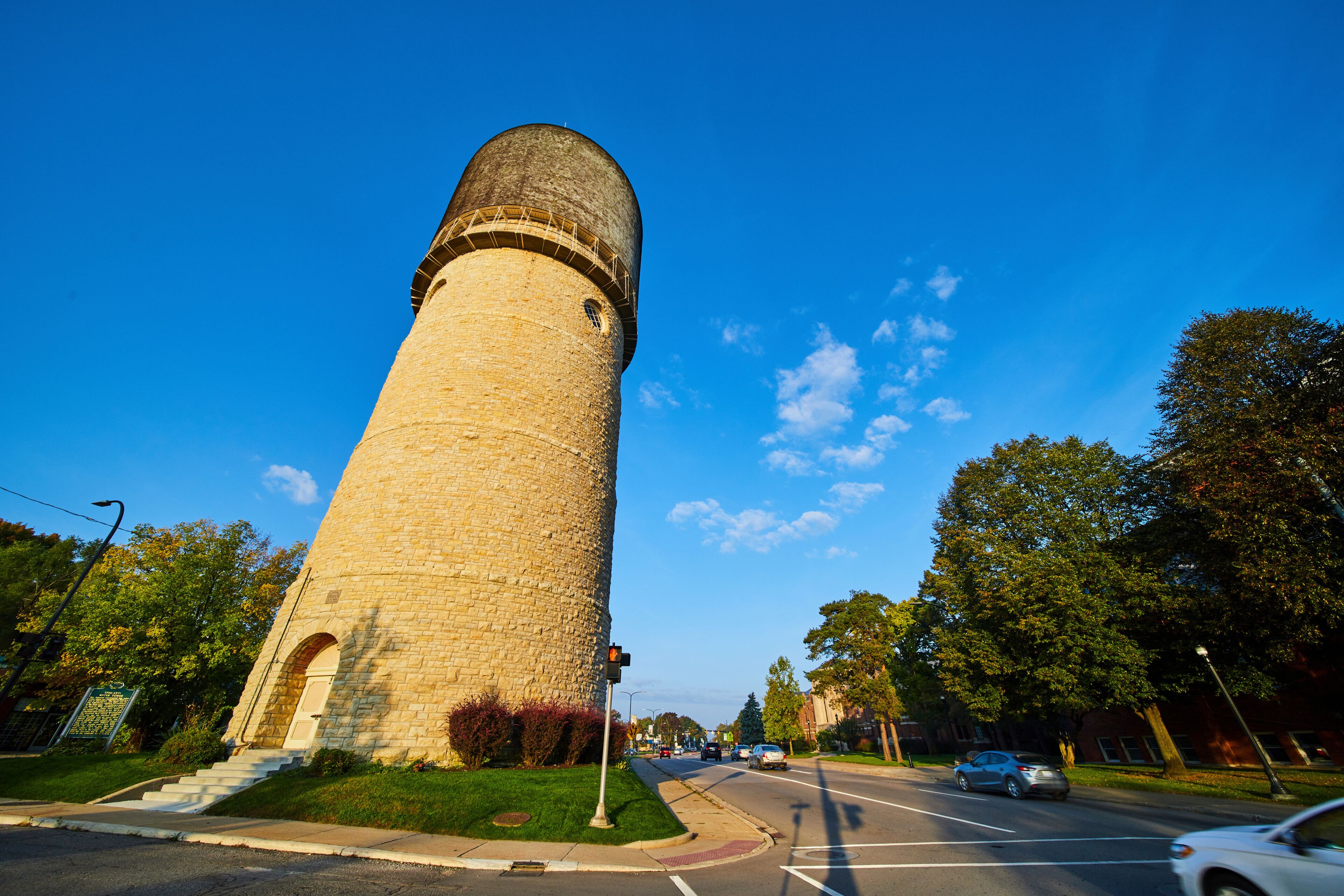 Golden Hour at Ypsilanti Water Tower, Autumn Suburbia Perspective
