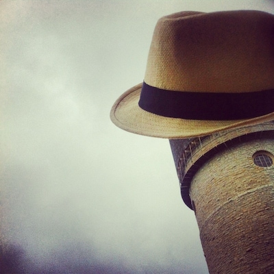 #FedoraAdventure I was all excited to try this on for size until I found out it's lovingly referred to as "the Brick Dick". Wow. Those masons in 1890 sure had a sense of humor!