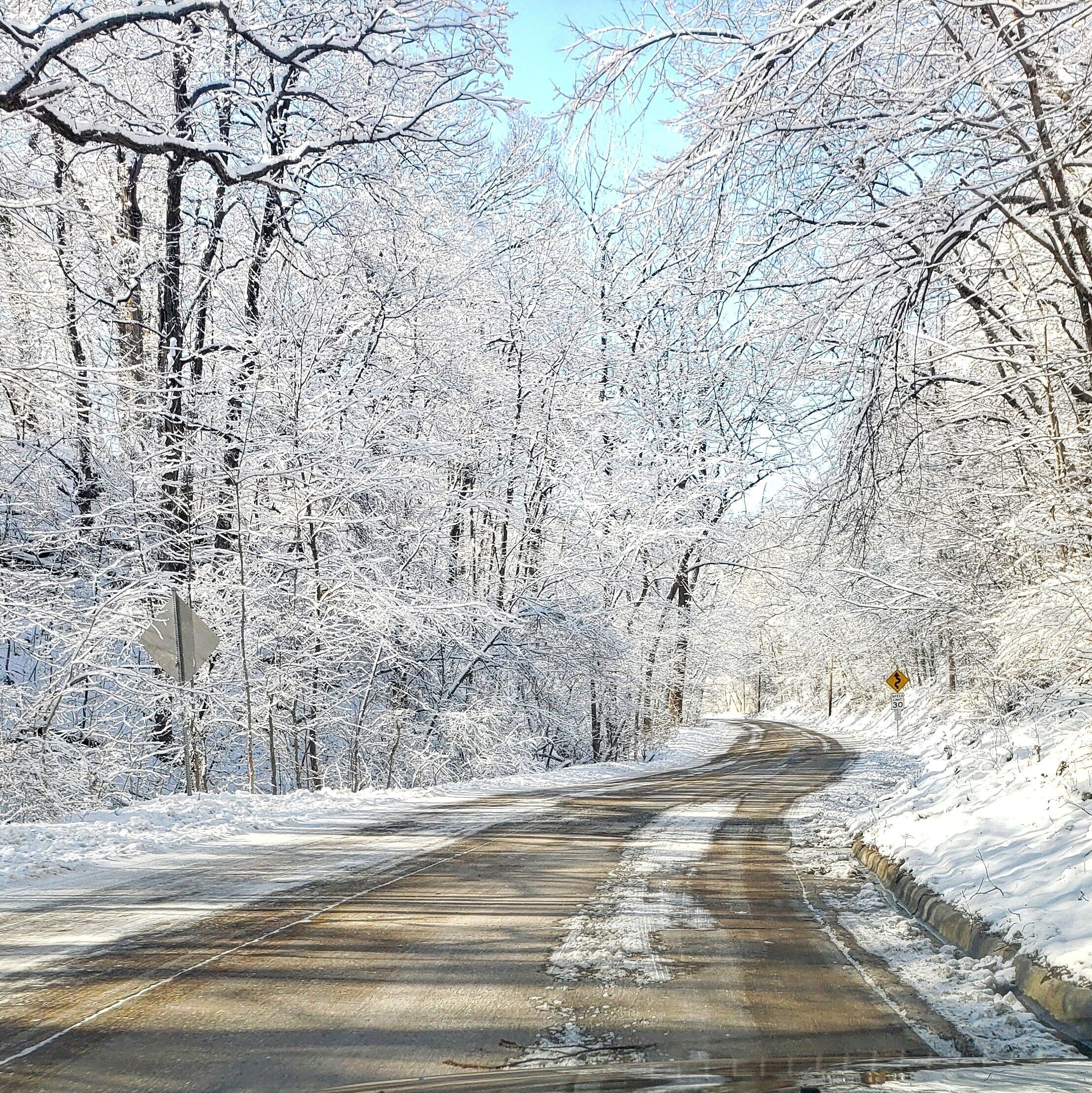 Snowy back road in East Peoria. 2/14/2020