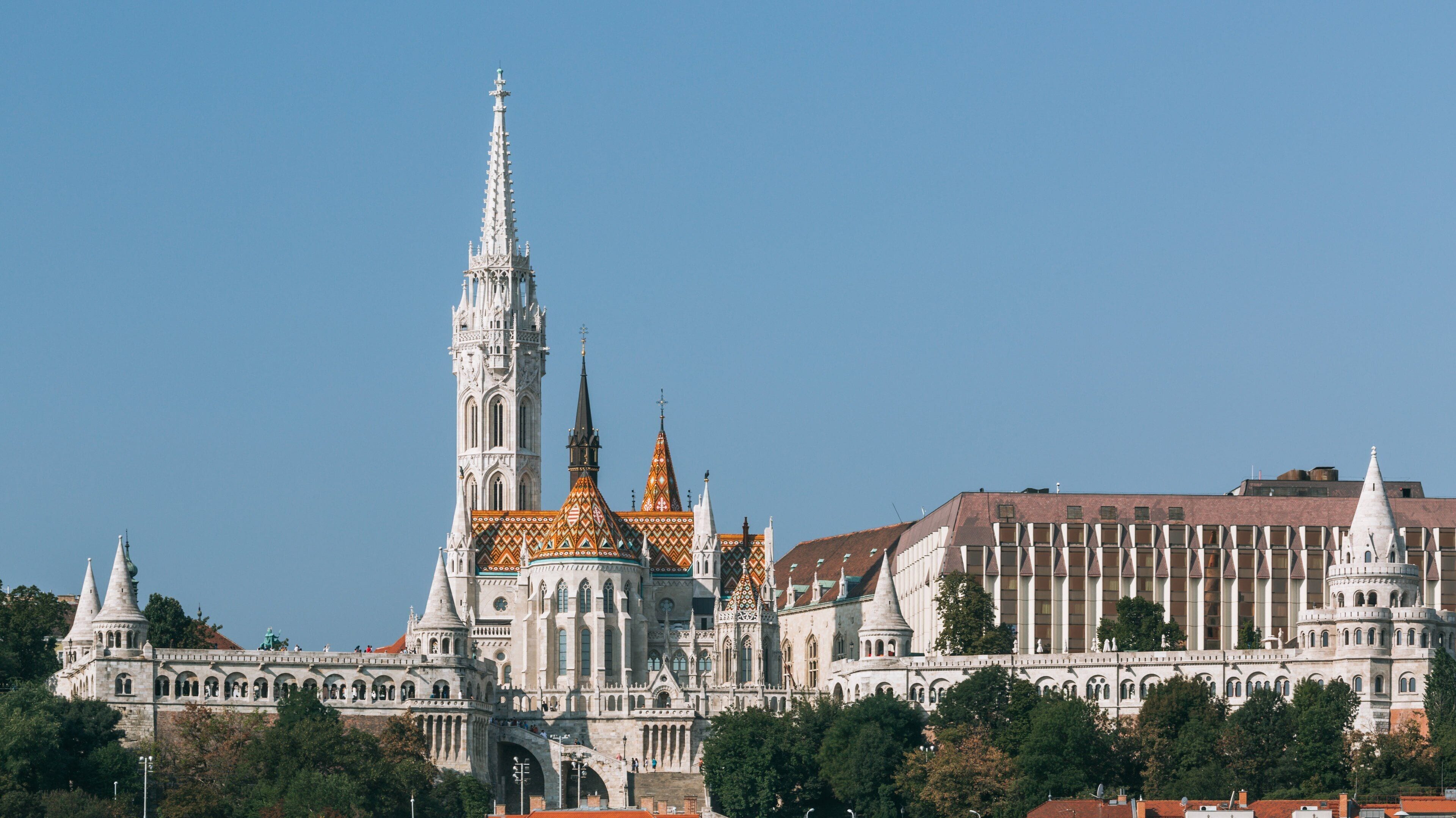 Fisherman\'s Bastion featuring heritage architecture and an administrative buidling