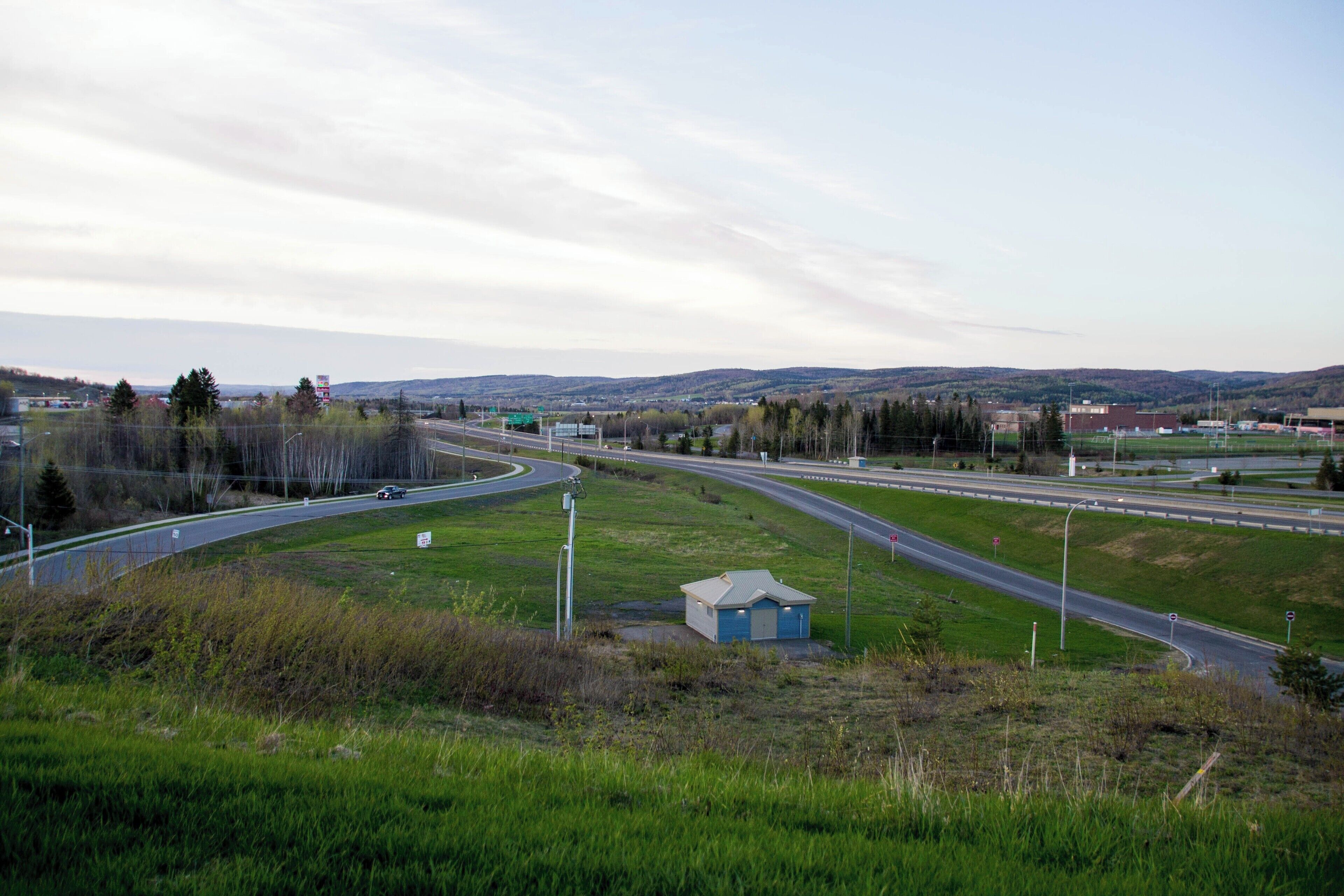 Right by the Comfort Inn, you can over look and see Edmunston and the highway