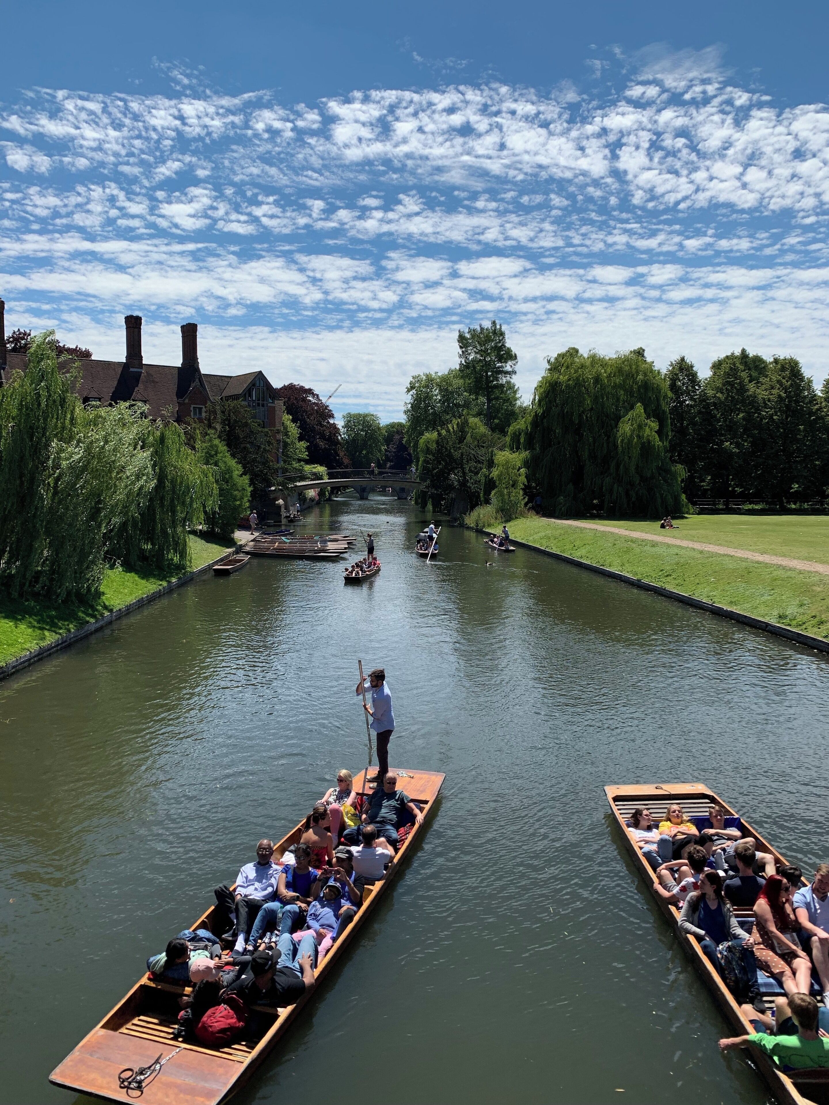 On the “backs” behind Trinty College. Punts are for rent all along the river.