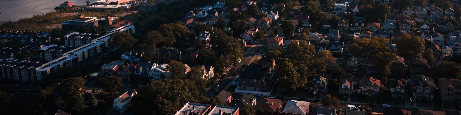 Aerial of NYC Skyline from Edgewater New Jersey