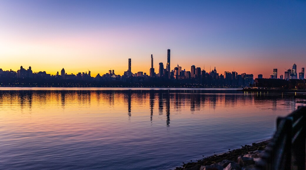 New York City Sunrise Skyline From Edgewater New Jersey