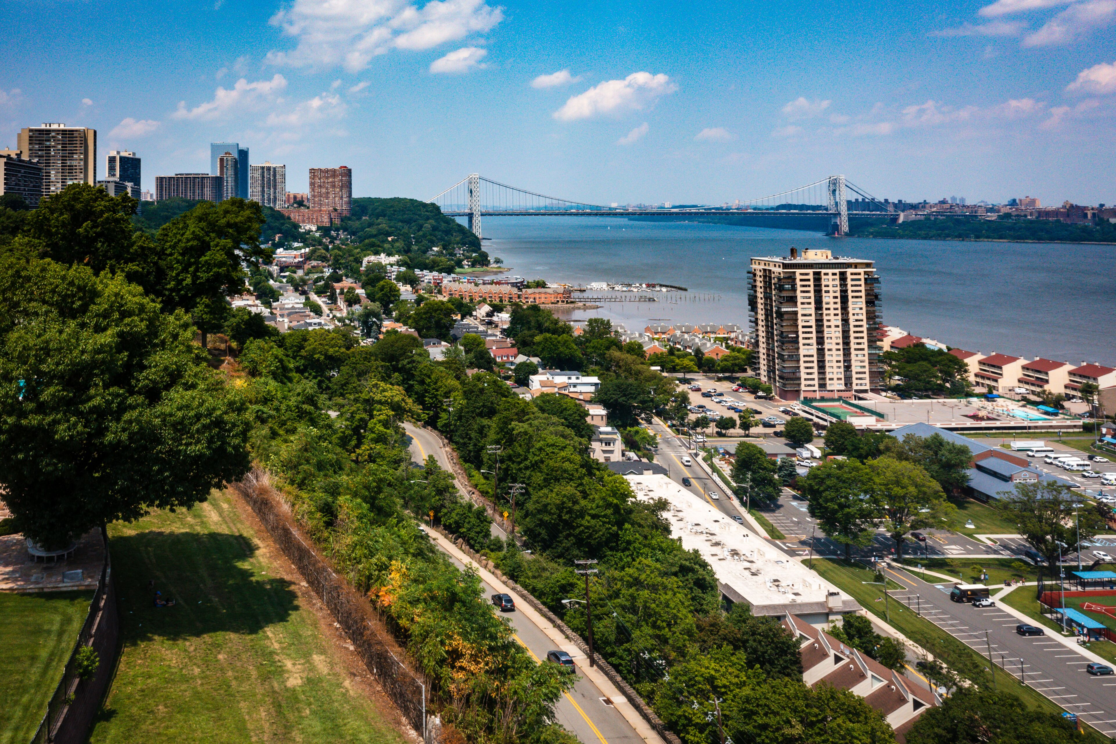 Aerial Drone of Edgewater New Jersey 