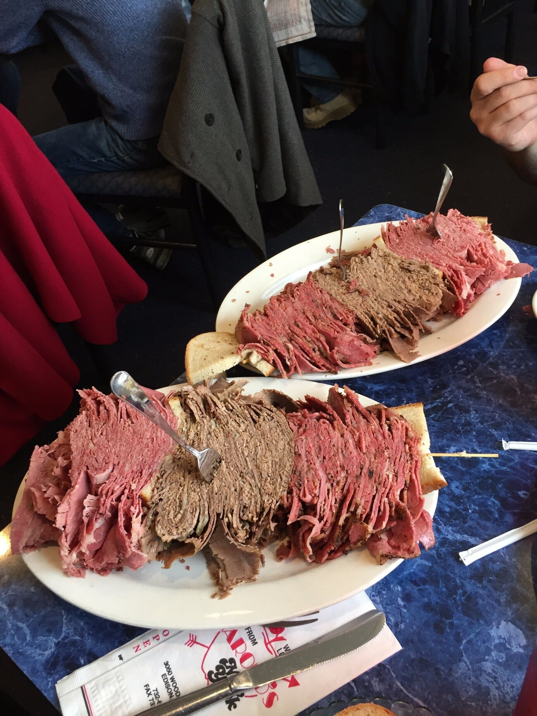 Come hungry if you are going to eat at Harold's Deli.  Everything from the sandwiches to the desserts are huge.  This sandwich is stacked with corned beef, pastrami, and brisket.  And yes, that whole thing is one sandwich.

#lifeatexpedia     