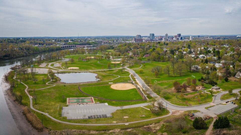Drone of Donald Goodkind Bridge Raritan River New Jersey