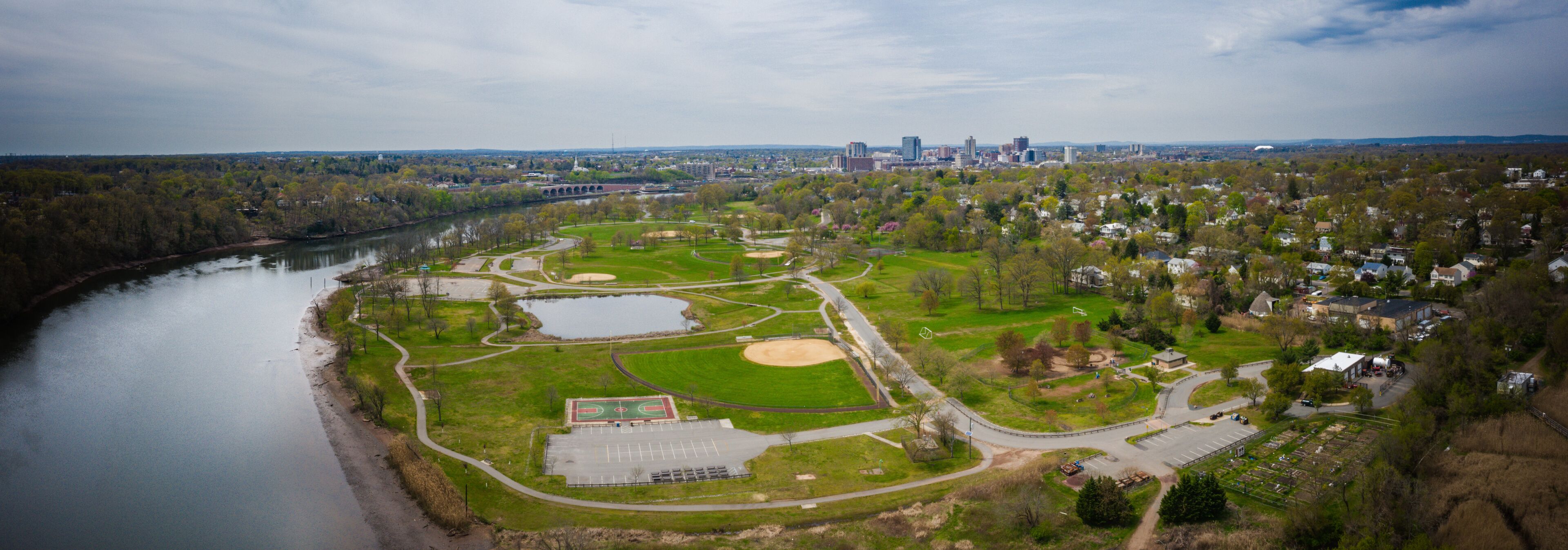 Drone of Donald Goodkind Bridge Raritan River New Jersey 