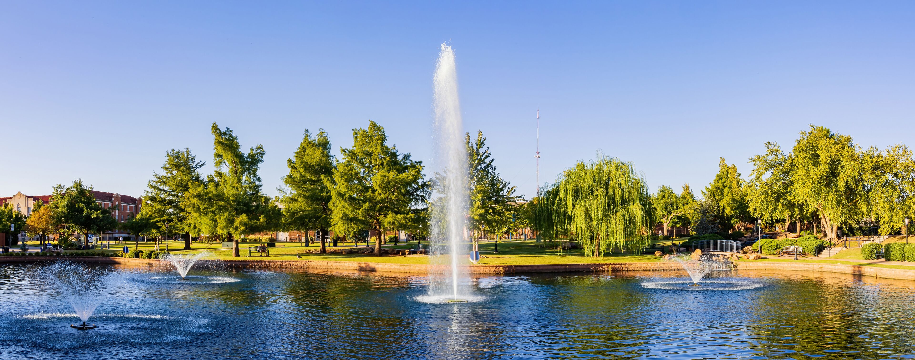 Sunny view of the campus of University of Central Oklahoma